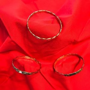 3 sterling silver bangles .925 stamped